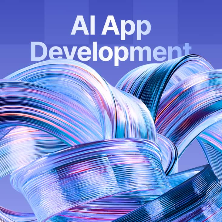 Flowing digital ribbons visualization for AI services