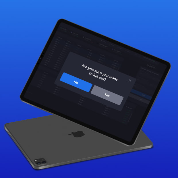 Arbitrage Bot's logout screen on a desktop computer
