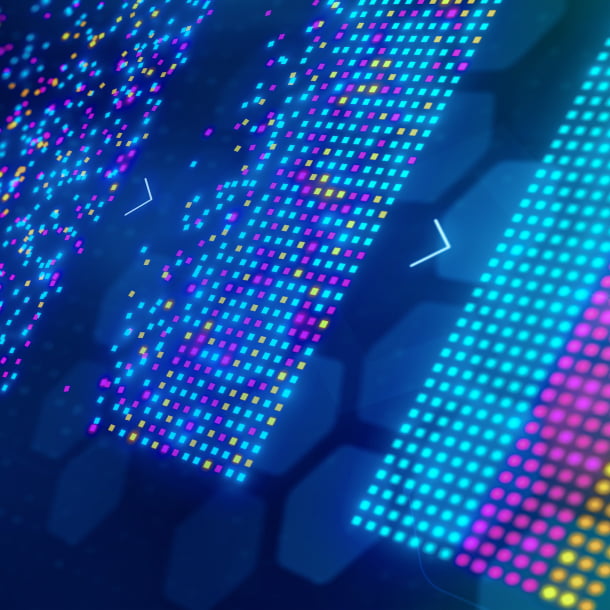 A man in a blue shirt consulting on big data