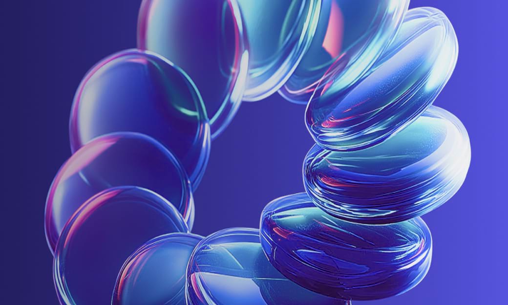 Abstract purple shapes representing DAO governance systems