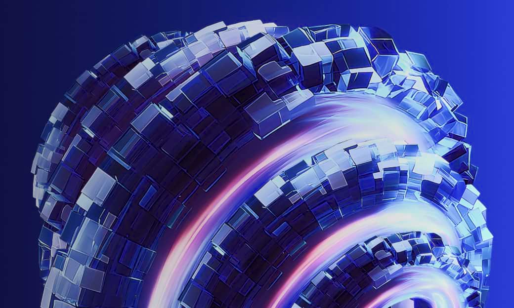 Circular digital structure symbolizing public blockchain network