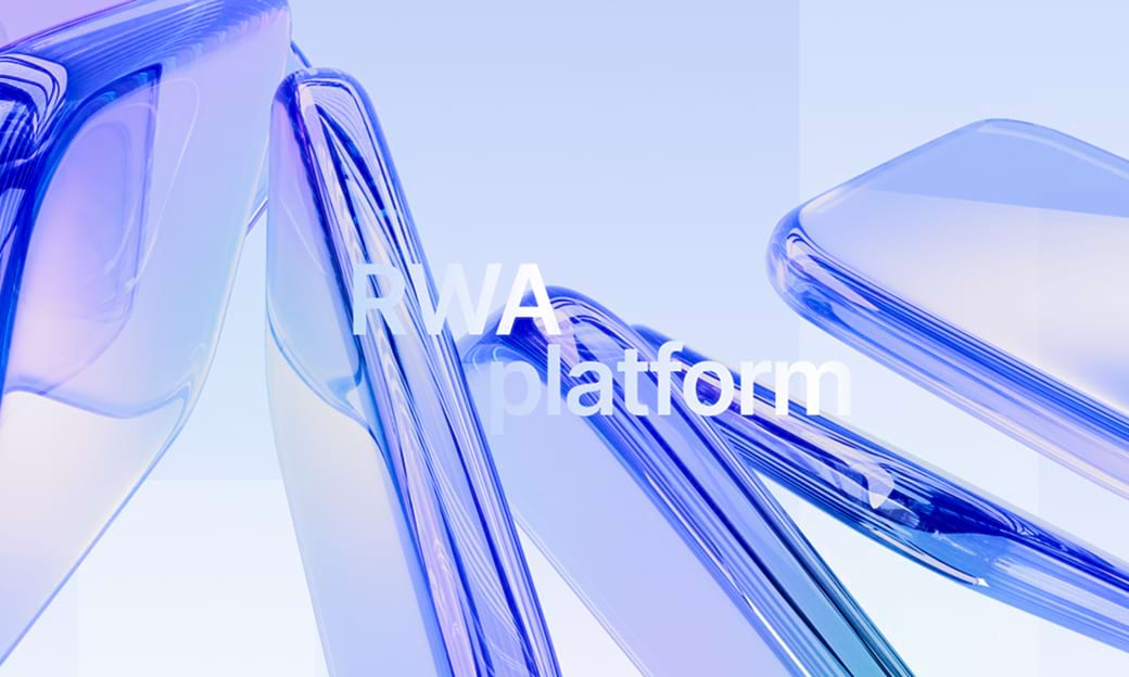 3D glowing cubes representing RWA platform architecture