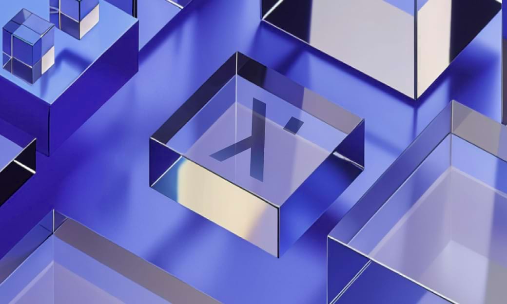 Blue geometric blocks illustrating Web3 platform structure
