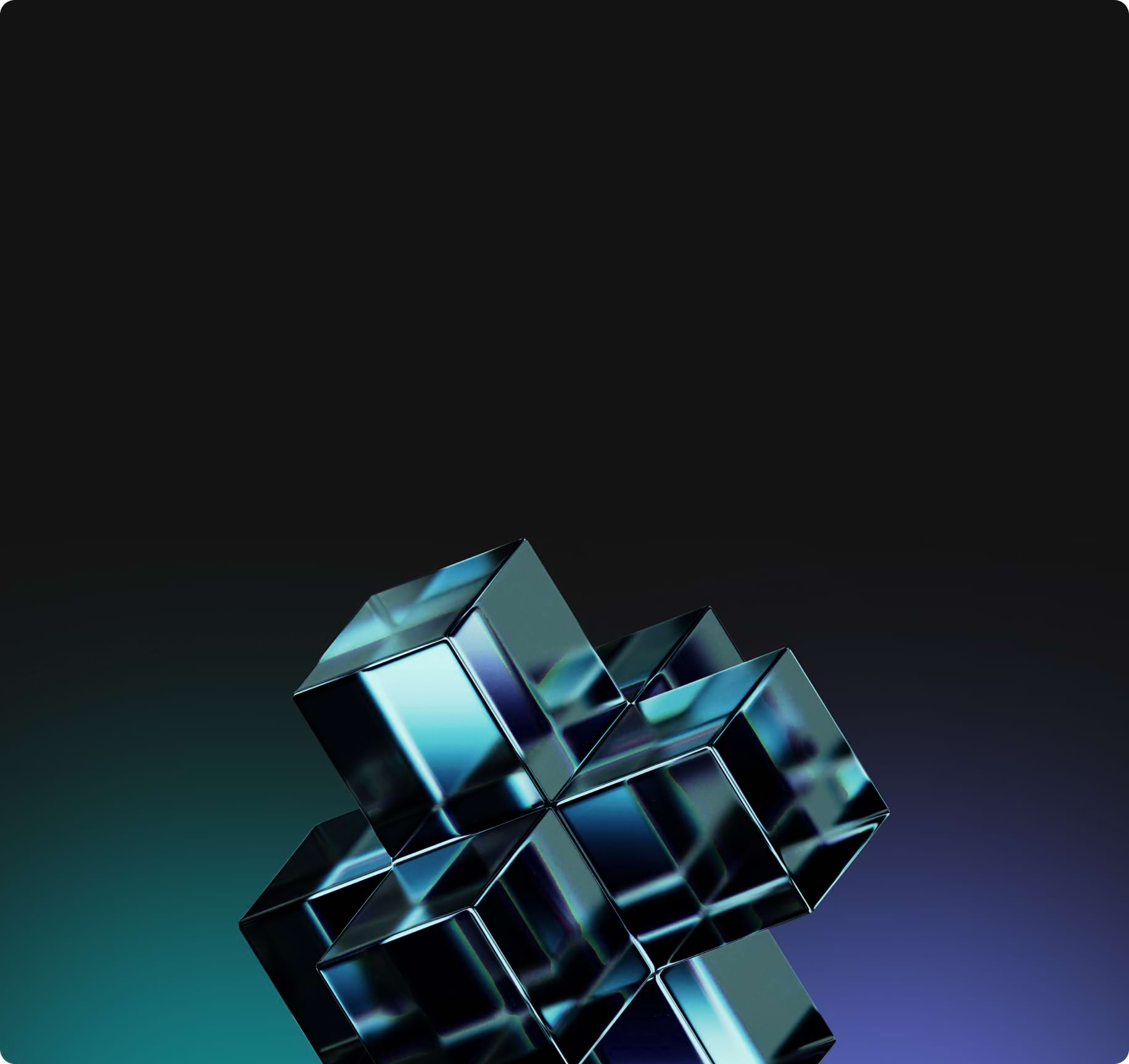 Abstract cubes illustrating custom blockchain R&D innovation