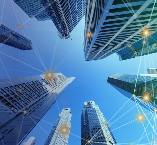 A few skyscrapers form a network