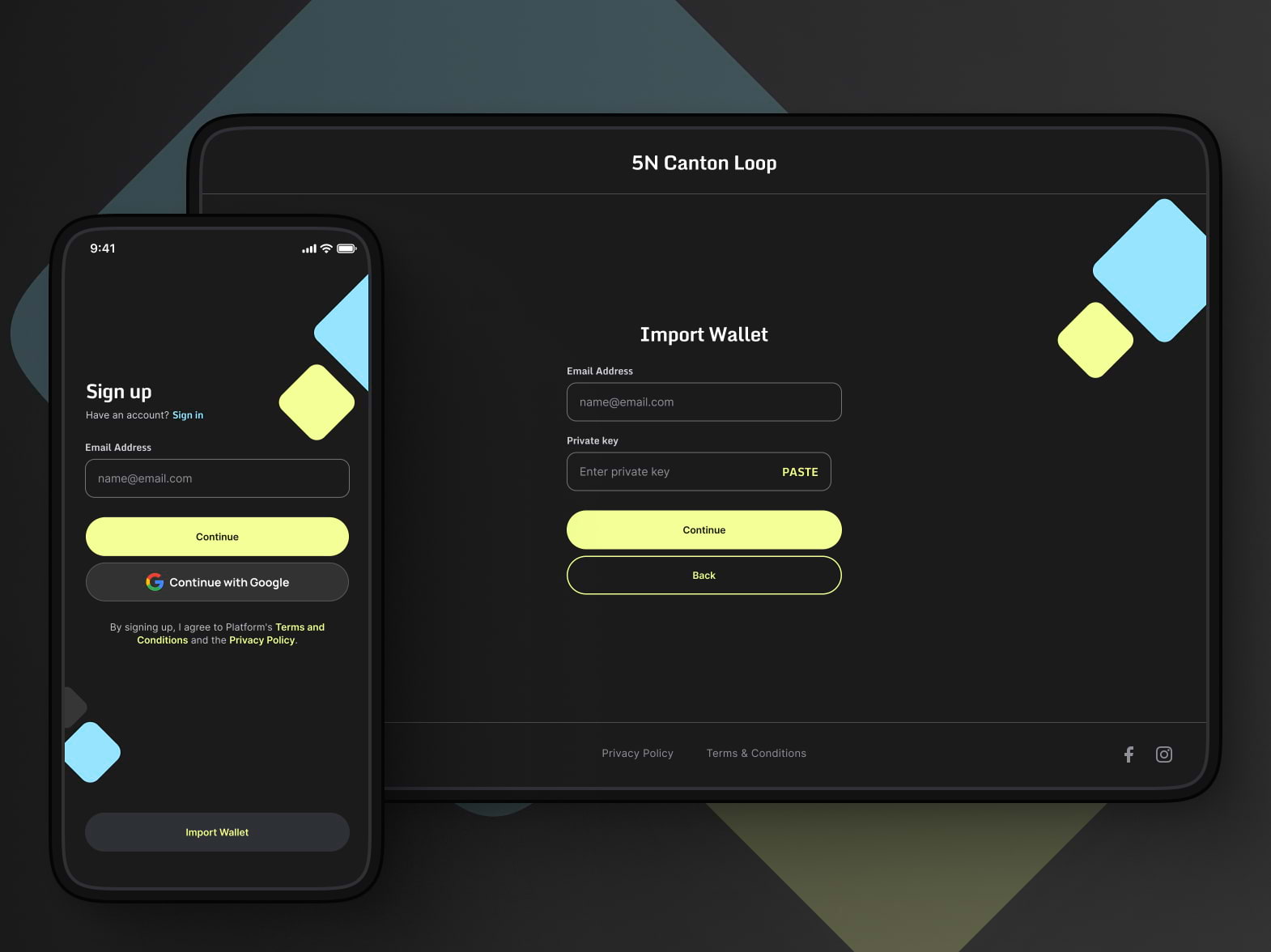 Sign in screen that shows Email and Google options and a passkey prompt.