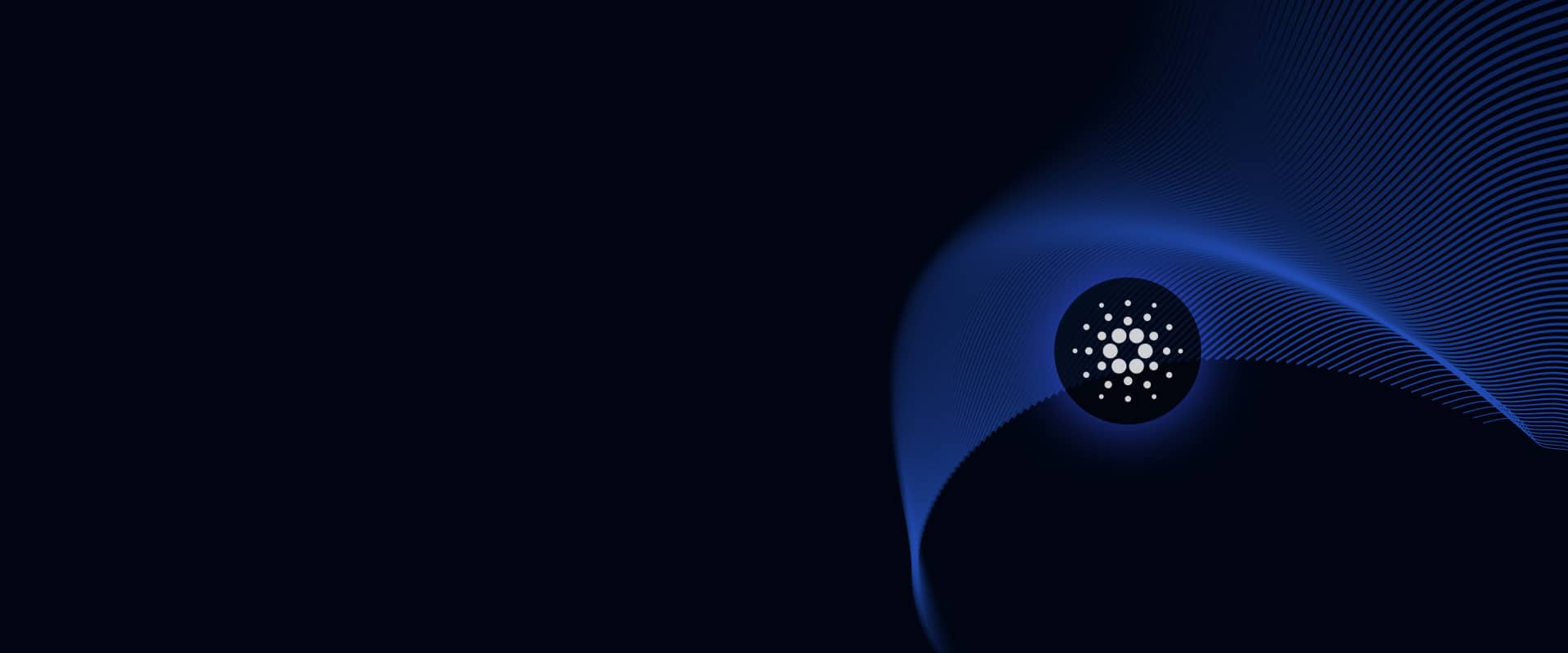 Cardano logo on a dark background