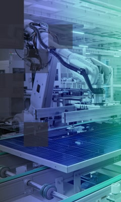 A robotic arm on a factory