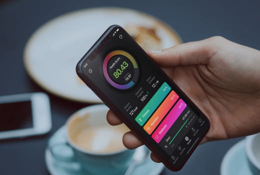 A person monitoring health scores in a mobile app