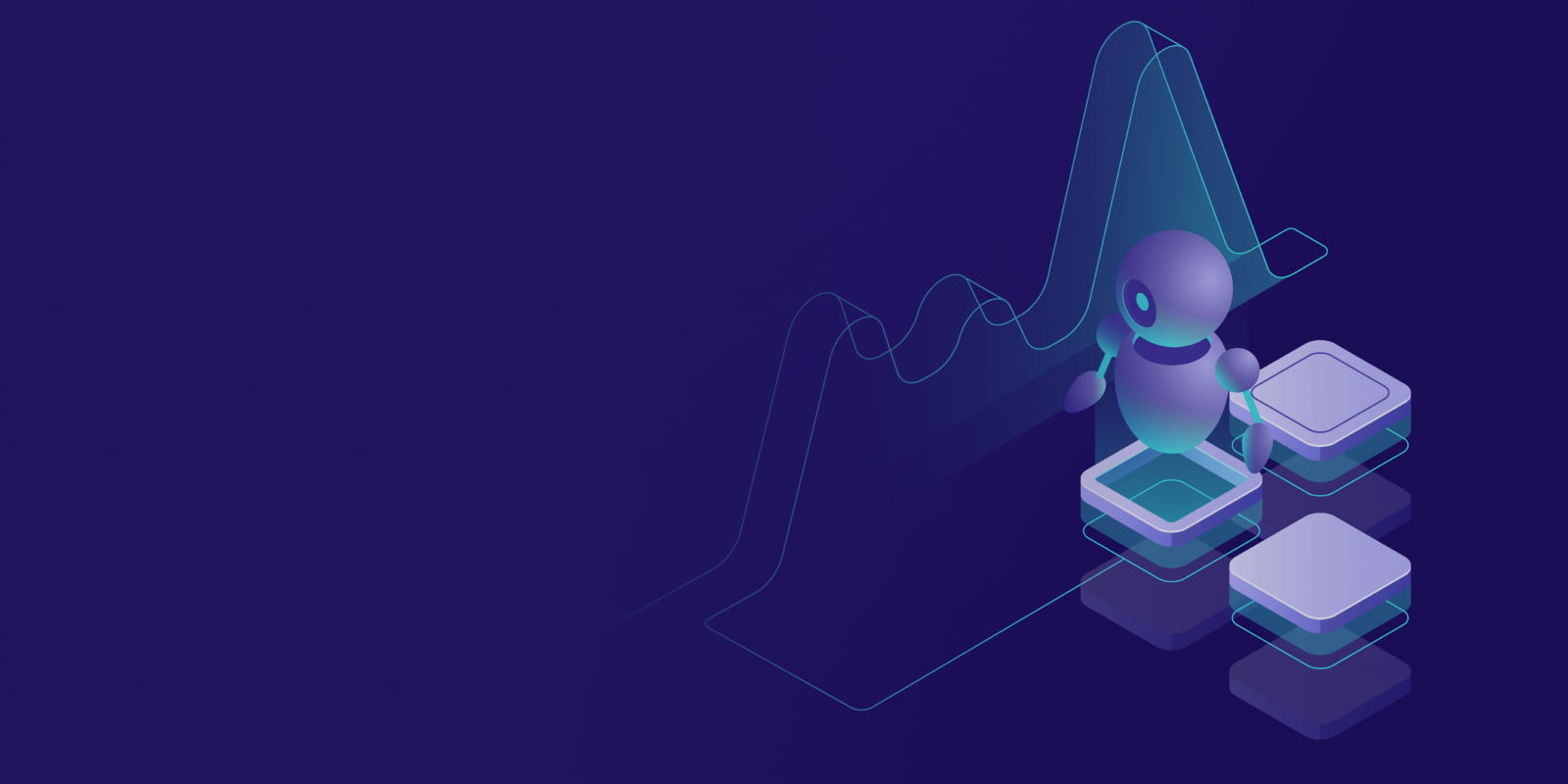 A crypto arbitrage bot on a blue background