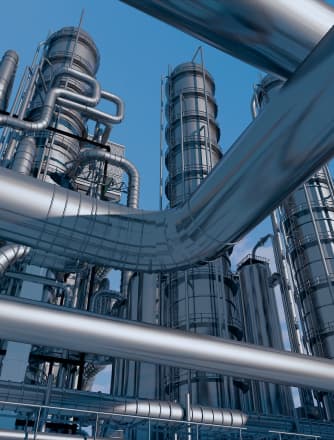 Outlook of an oil and gas mining plant