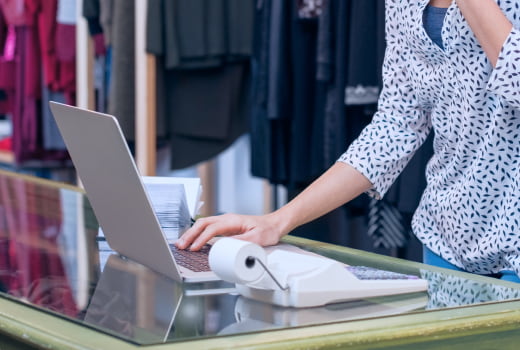 A person operating a retail document management system