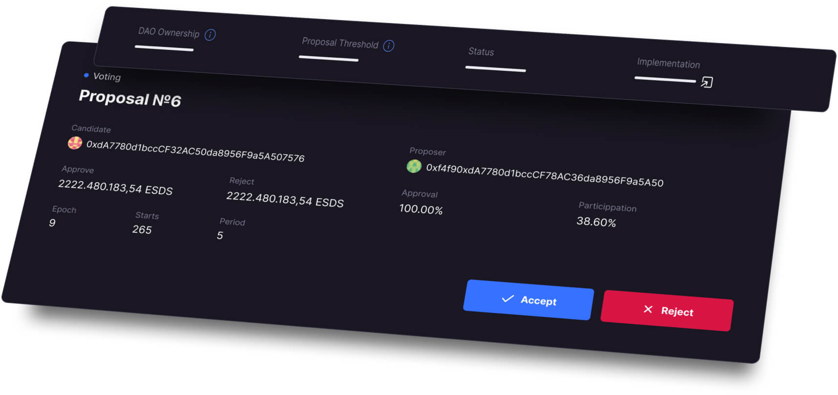 The screenshot of the Proposal page