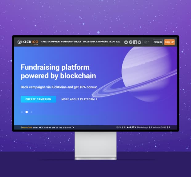 The screenshot of UI of KickICO
