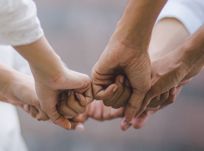 People come together to do charity job