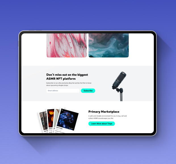 The illustration of NFT marketplace for ASMR content project