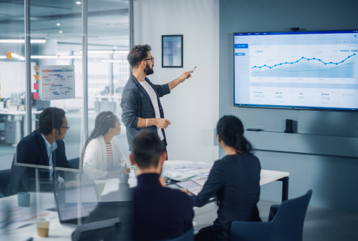 A person in a black suit exploring VR and AR in retail and eCommerce