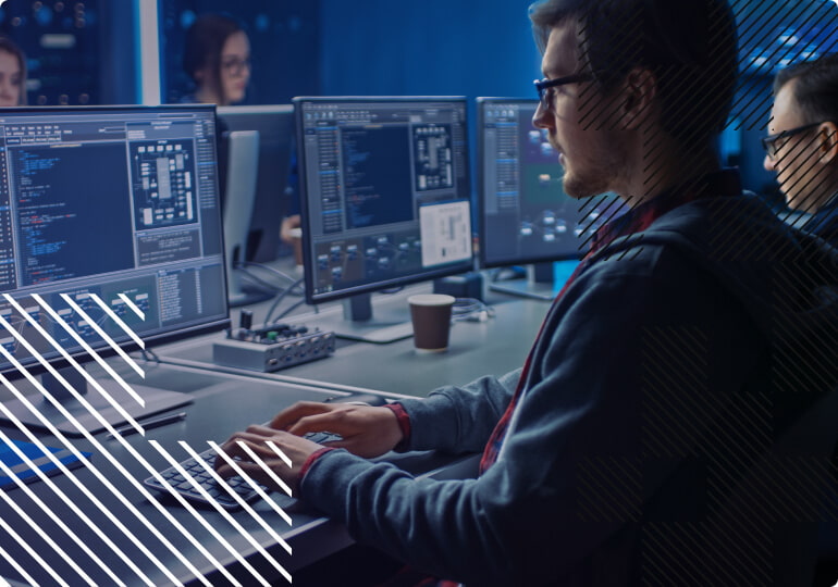 People in working space do backend engineering