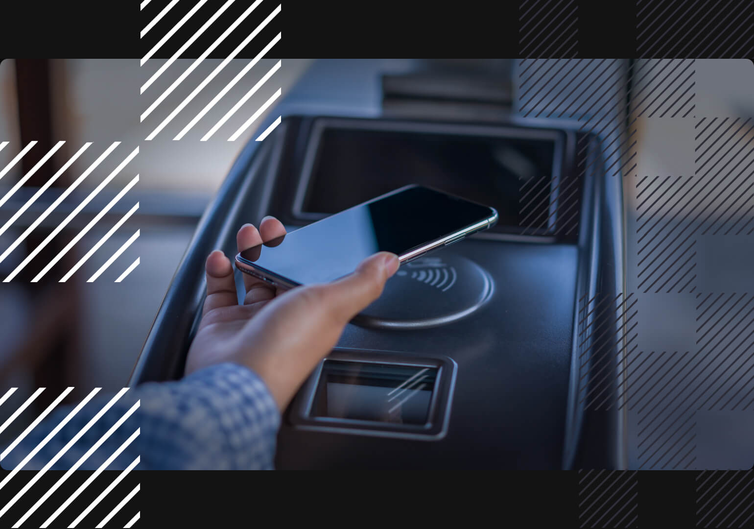 A person pays for public transport using NFC