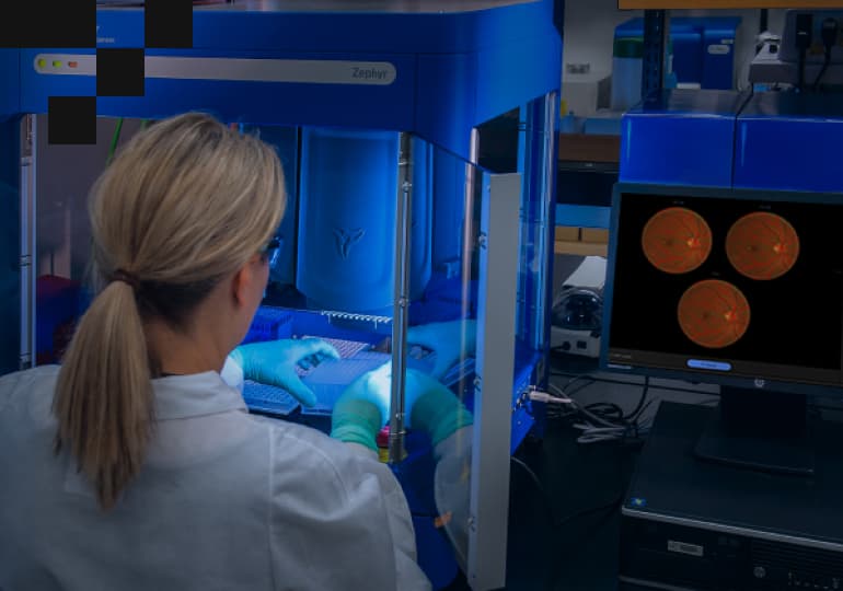 A scientist carrying out research in a laboratory