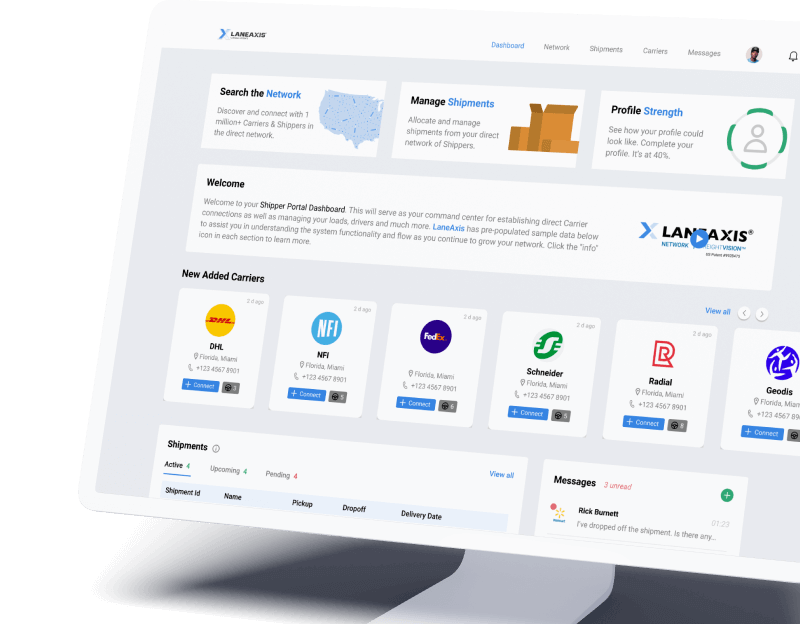UI of a web version of the application on a PC