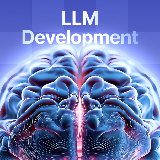 Detailed brain visualization representing LLM neural architecture