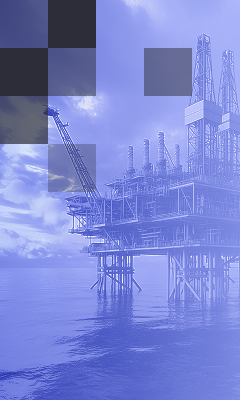 An oil offshore platform pumping fossil fuels