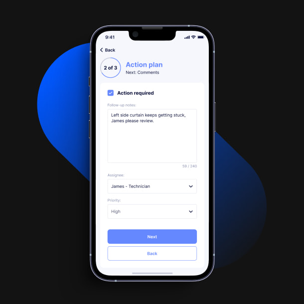 The interface of report functionality of MECA