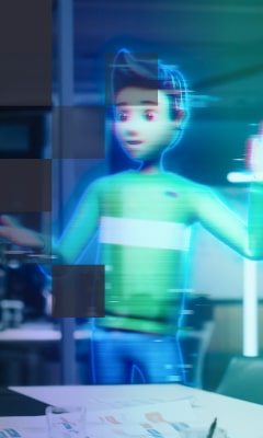A digital avatar in a metaverse space