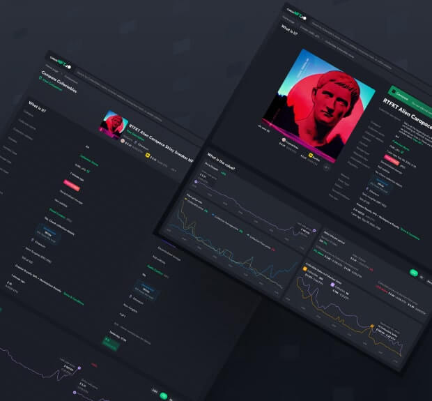 The UI of CheckNFT.iO, an intelligent solution to analyze NFT collectibles, detect fraudulent activities and minimize risks