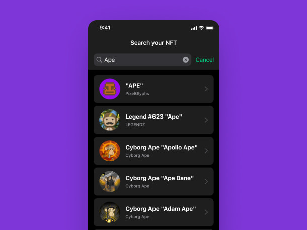 Search by NFT's name