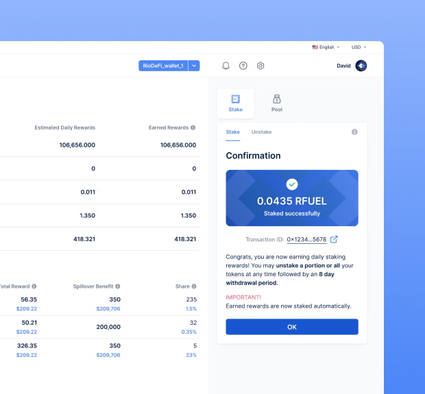 The UI of the transfer page of FileStar