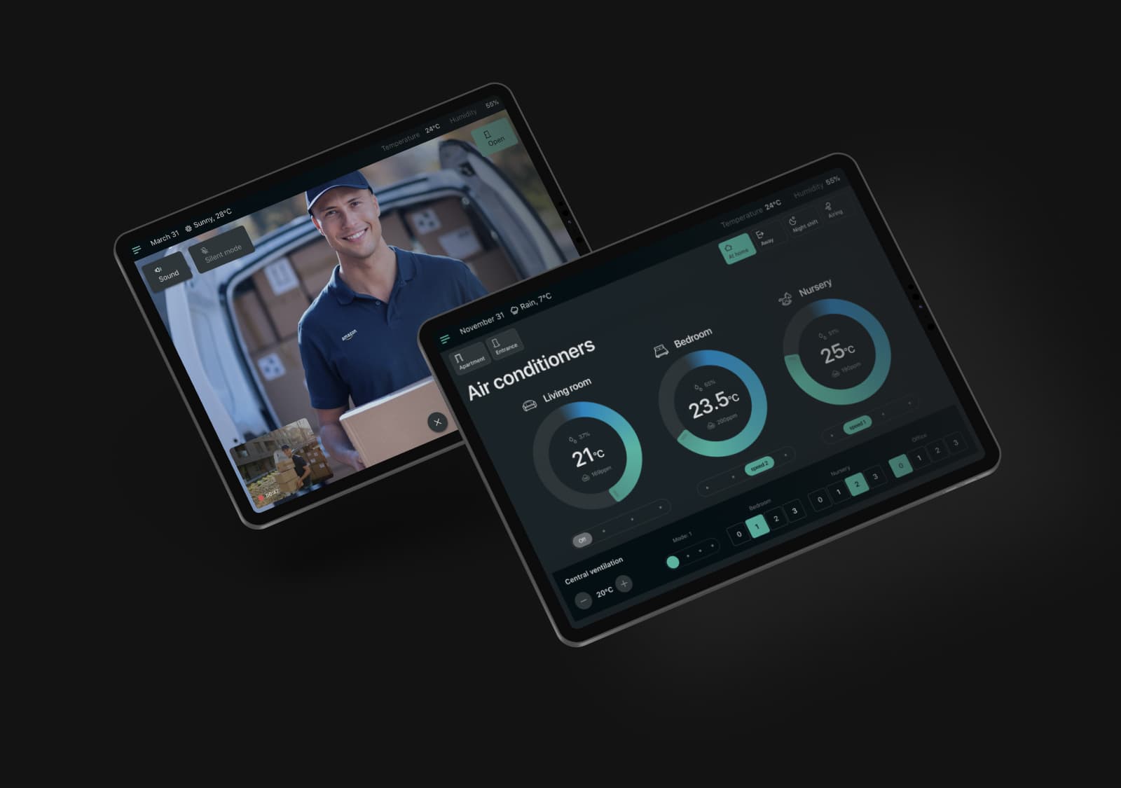 the interface view on the tablet