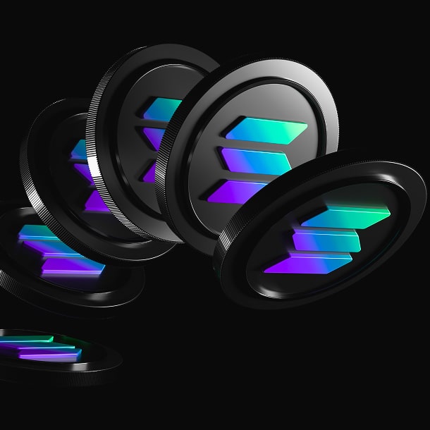 Solana development services on futuristic background