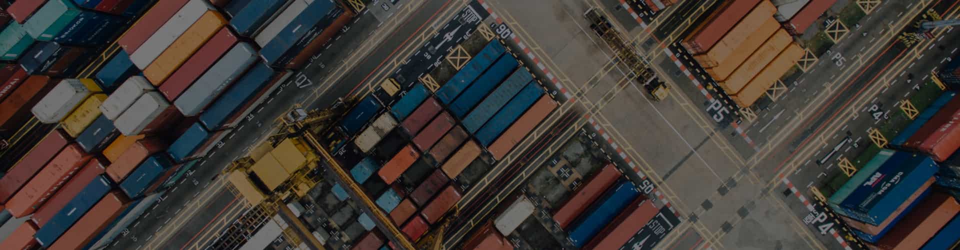 Open air warehouse filled with colorful containers