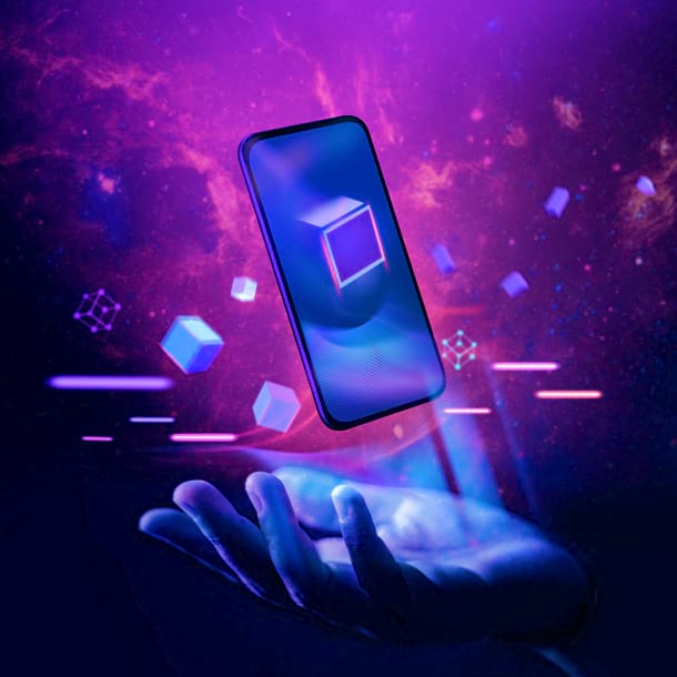 Telegram mini app on futuristic background