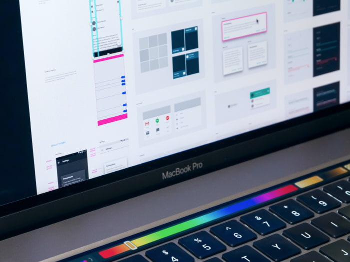 Prototype of design on a MacBook display