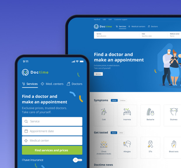 The illustration of Medical appointment scheduling platform project